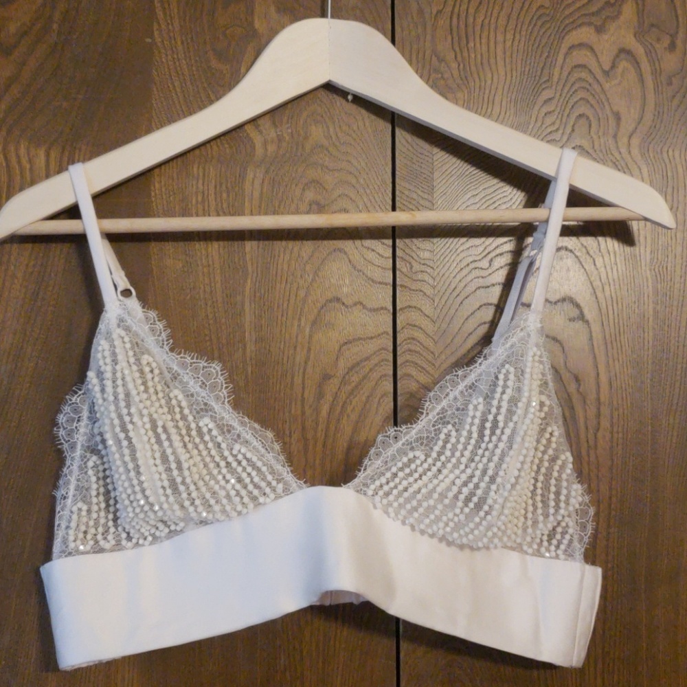 NWOT Bead & lace bralette